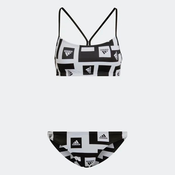 ADIDAS LOGO SPELL OUT GRAPHIC BIKINI SET SWIMWEAR - TOP SZ LARGE - BOTTOM‎ SZ SM - Picture 5 of 5